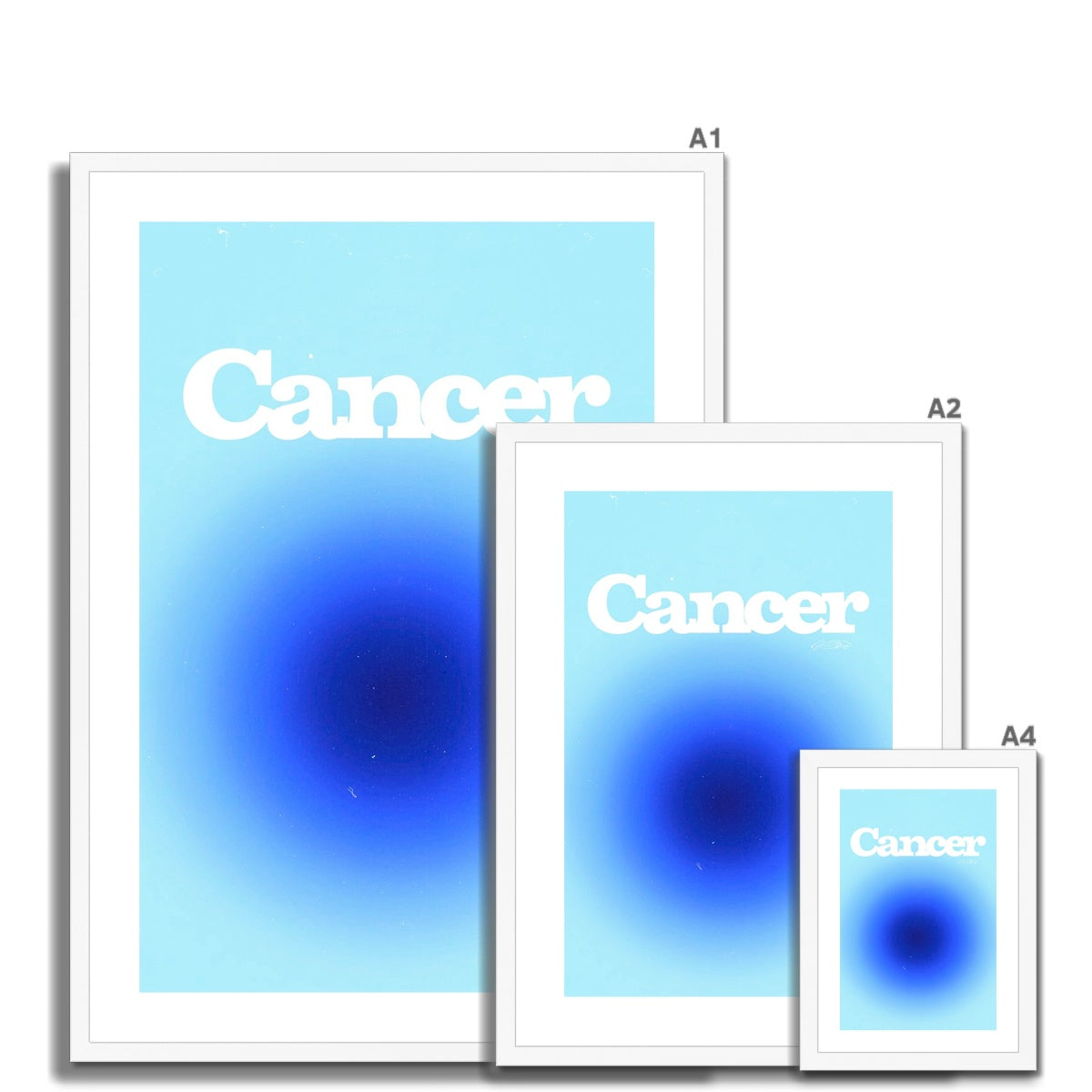 Our Cancer Aura art print is the perfect wall art to show off your star sign. Find a zodiac gradient print or poster in our astrology collection.