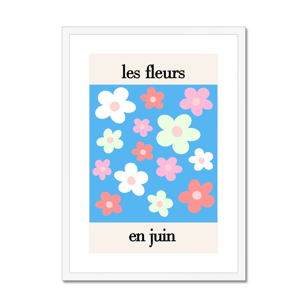 © les muses / Les Fleurs is a collection of danish pastel wall art full of colorful daisy flowers.
Covered in daisies, the Parisian art prints come in an array of dreamy pastels. A retro
flower poster perfect as aesthetic apartment and dorm decor.