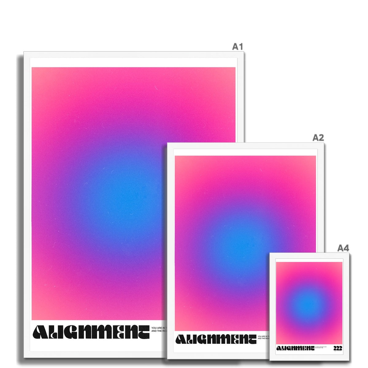 An angel number art print with a gradient aura. Add a touch of angel energy to your walls with a angel number auras. The perfect wall art posters to create a soft and dreamy aesthetic with your apartment or dorm decor. 222 Alignment: You Are In The Right Place And The Right Time.