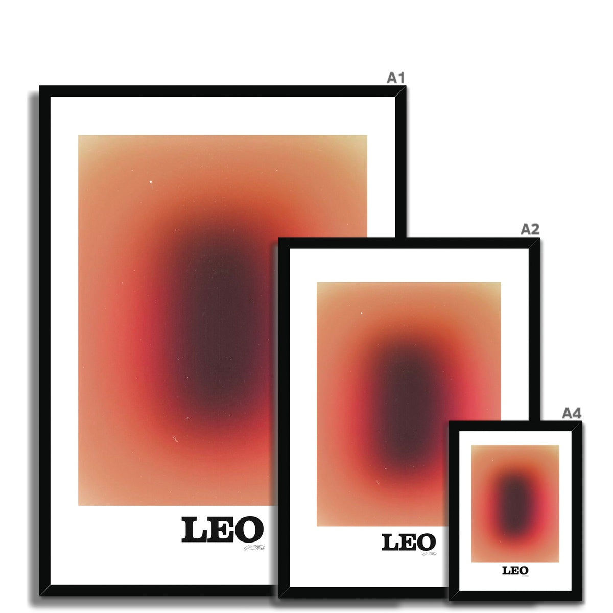 Leo Aura art print by Les Muses. Zodiac sign wall art. Aesthetic gradient star sign poster. Astrology artwork collection.