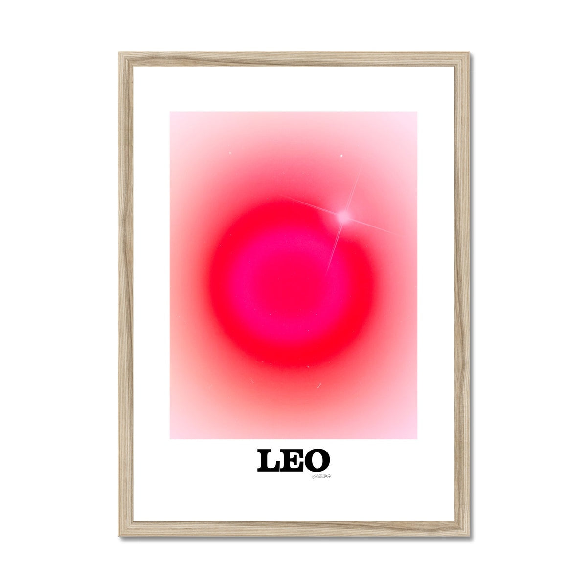 Leo Aura art print by Les Muses. Zodiac sign wall art. Aesthetic gradient star sign poster. Astrology artwork collection.