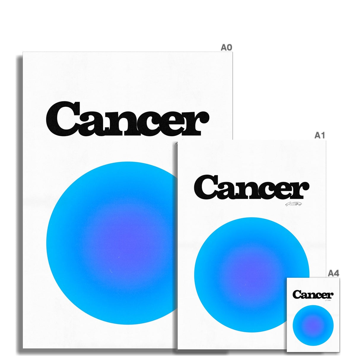 Our Cancer Aura art print is the perfect wall art to show off your star sign. Find a zodiac gradient print or poster in our astrology collection.