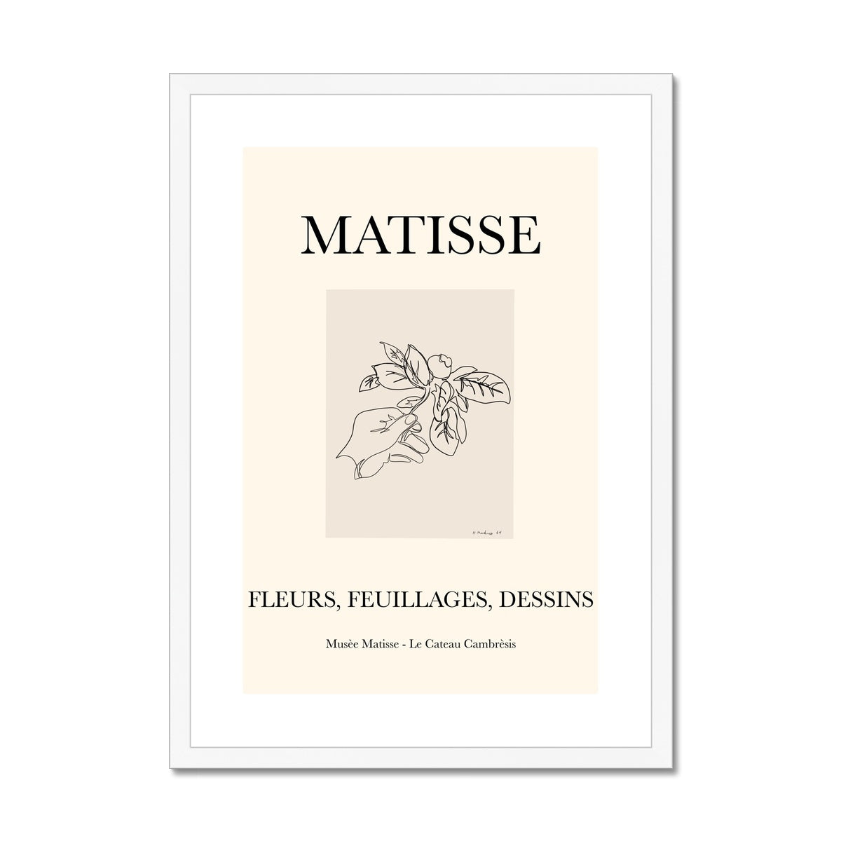 © les muses / Matisse wall art print featuring minimal flower line art called fleurs. A part of our flora cut out collection that contains Matisse exhibition posters with paper cut-outs and Berggruen & Cie museum prints for your gallery wall.