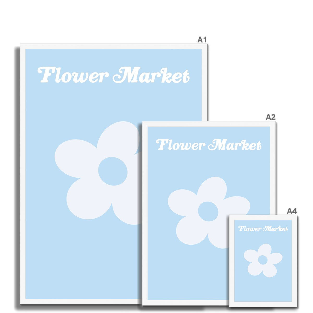 © les muses / Our Flower Market / Daisy collection features wall art with retro daisy designs under original hand drawn typography. Danish pastel posters full of daisies to brighten up any gallery wall. 