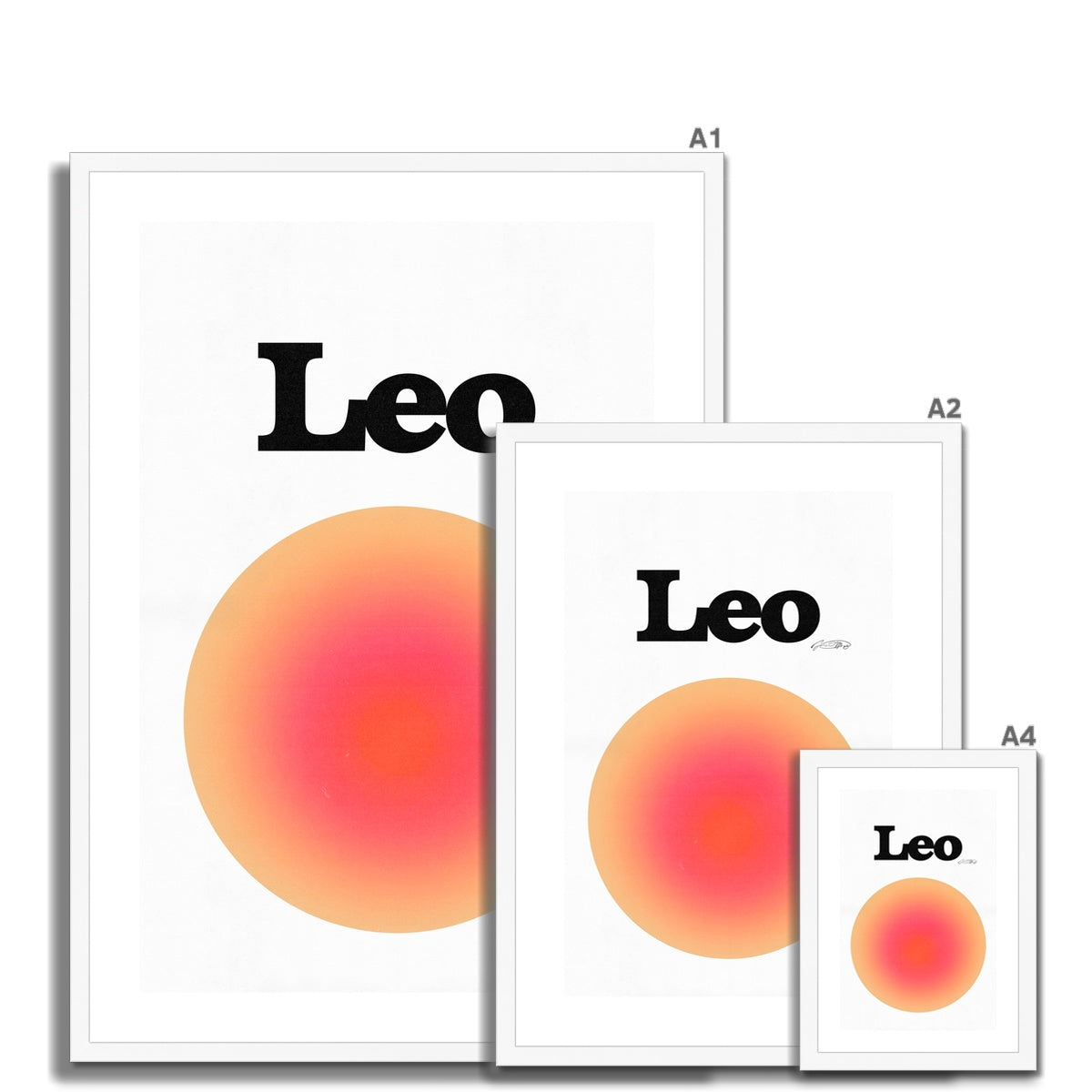 Leo Aura art print by Les Muses. Zodiac sign wall art. Aesthetic gradient star sign poster. Astrology artwork collection.