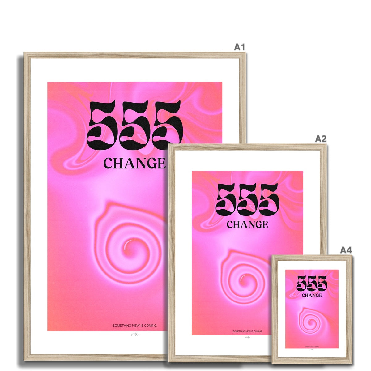 An angel number art print with a gradient aura. Add a touch of angel energy to your walls with a angel number auras. The perfect wall art posters to create a soft and dreamy aesthetic with your apartment or dorm decor. 555 Change: Something New Is Coming.