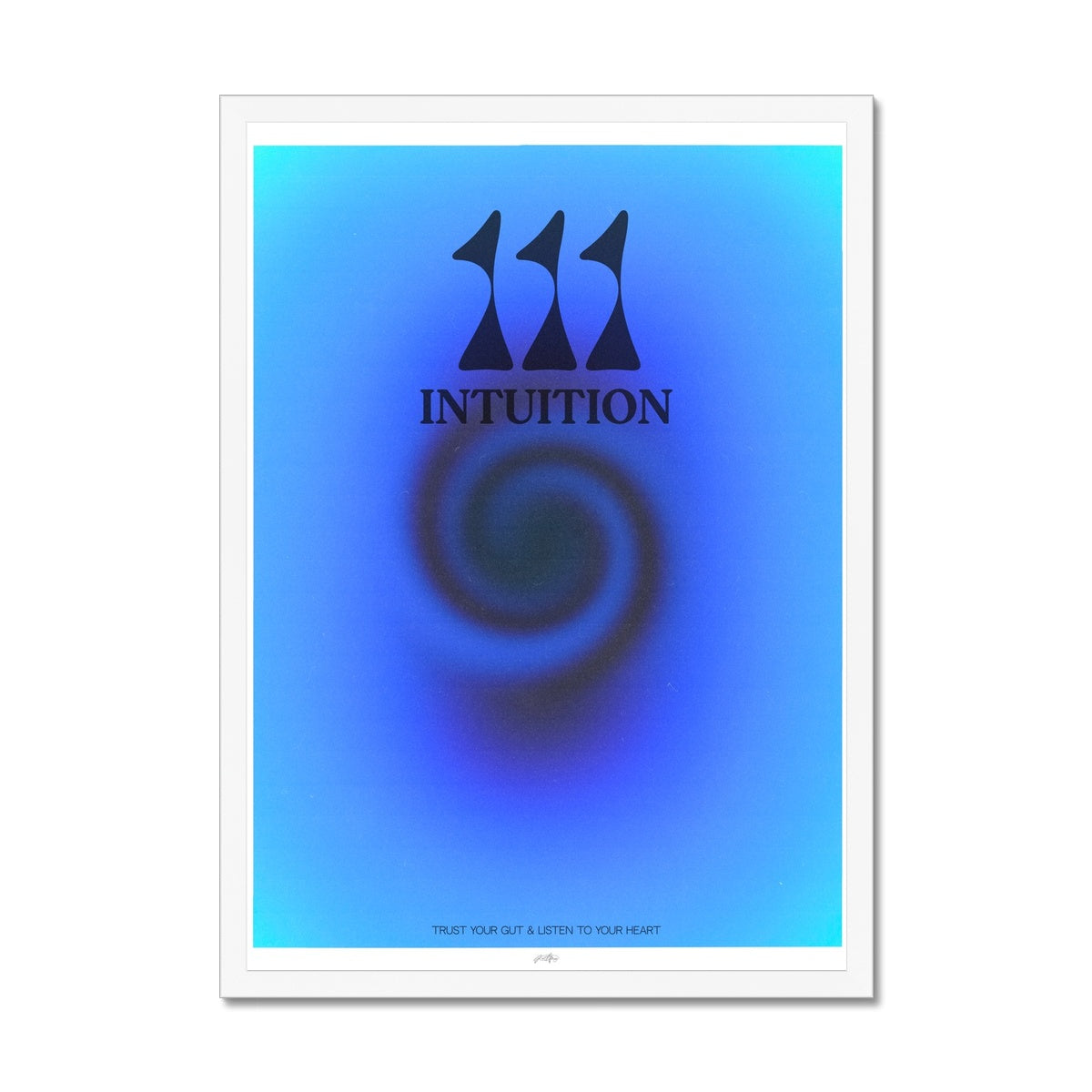 An angel number art print with a gradient aura. Add a touch of angel energy to your walls with a angel number auras. The perfect wall art posters to create a soft and dreamy aesthetic with your apartment or dorm decor. 111 Intuition: Trust Your Gut & Listen To Your Heart