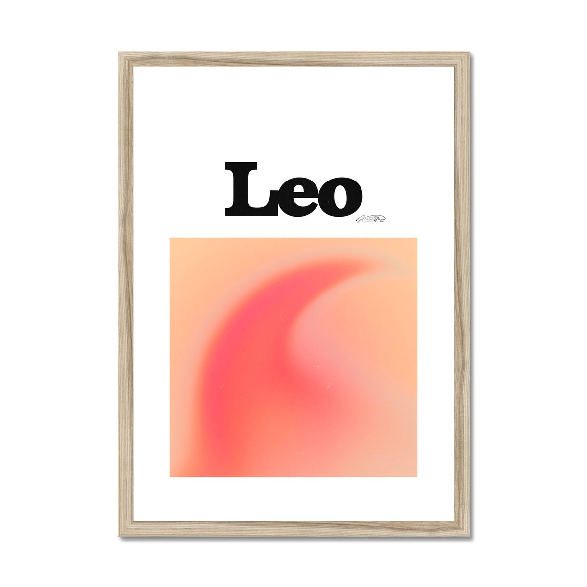 Leo Aura art print by Les Muses. Zodiac sign wall art. Aesthetic gradient star sign poster. Astrology artwork collection.