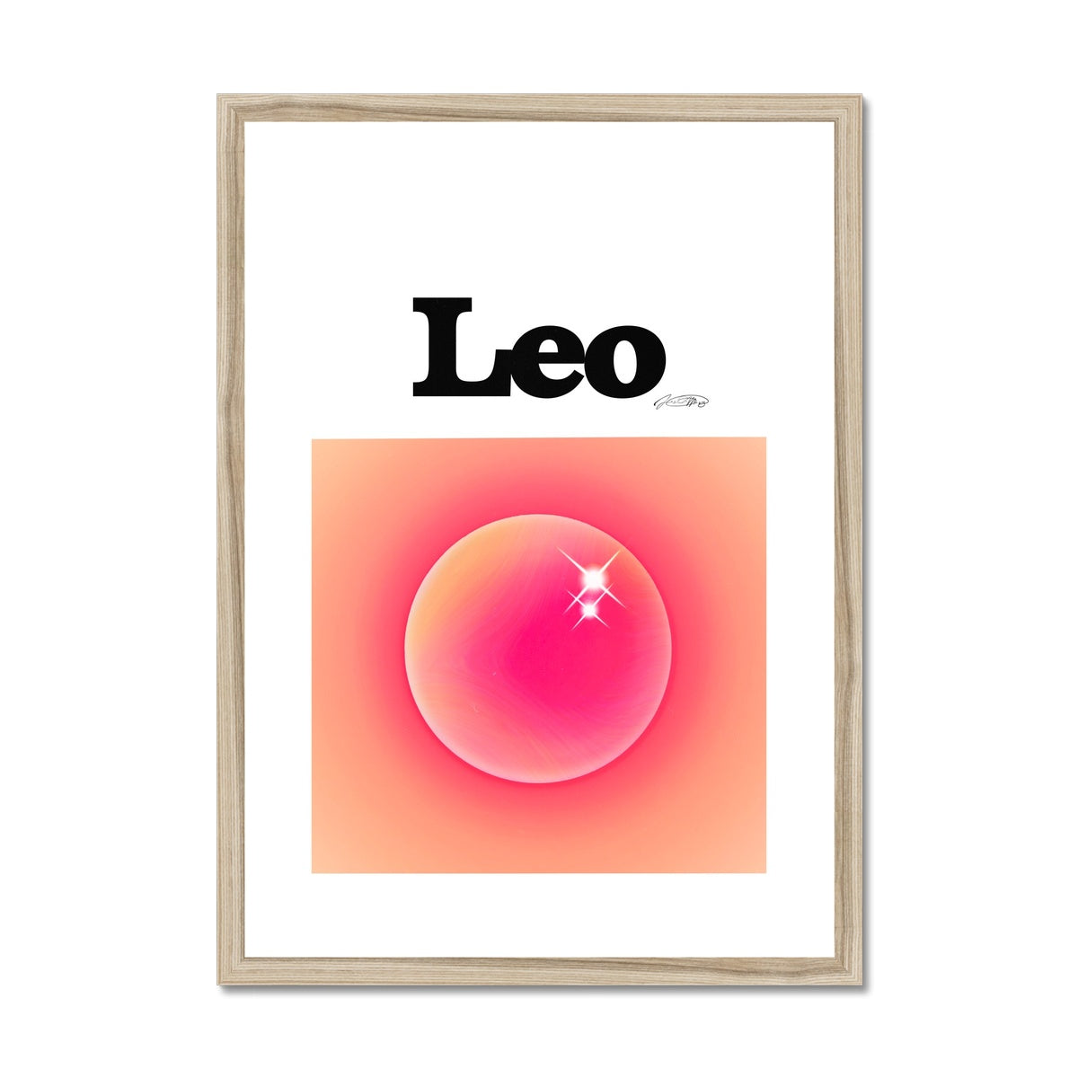 Leo Aura art print by Les Muses. Zodiac sign wall art. Aesthetic gradient star sign poster. Astrology artwork collection.