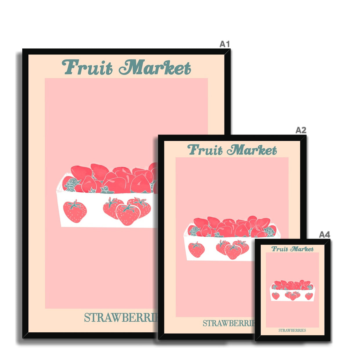 © les muses / Our Fruit Market collection features wall art with vibrant illustrations of fruits under original hand drawn typography. Danish pastel posters full of fruit to brighten up any gallery wall. The full resolution art prints of our popular Flower Market and Fruit Market designs are available only from Les Muses. 