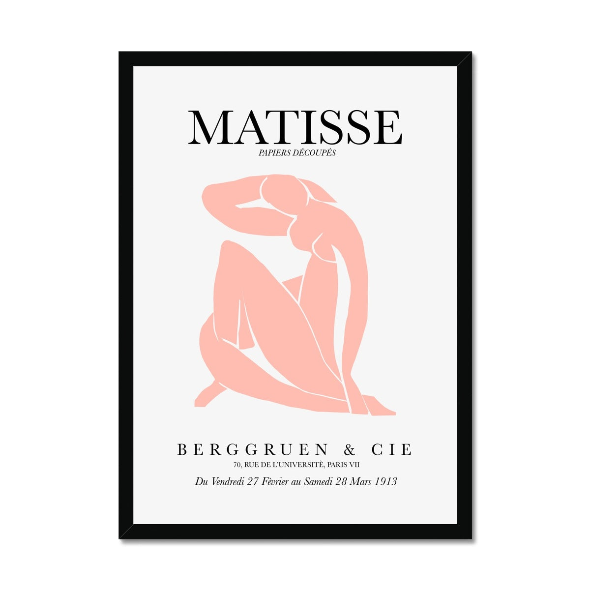 © les muses / Matisse wall art prints featuring nude figure cut outs or "Papiers Découpés" in a danish pastel style. Matisse exhibition posters with paper cut-outs. Berggruen & Cie museum prints for your gallery wall.