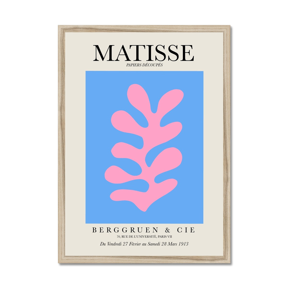 © les muses / Matisse wall art prints featuring flora cut outs or "Papiers Découpés" in a danish pastel style. Matisse exhibition posters with paper cut-outs. Berggruen & Cie museum prints for your gallery wall.