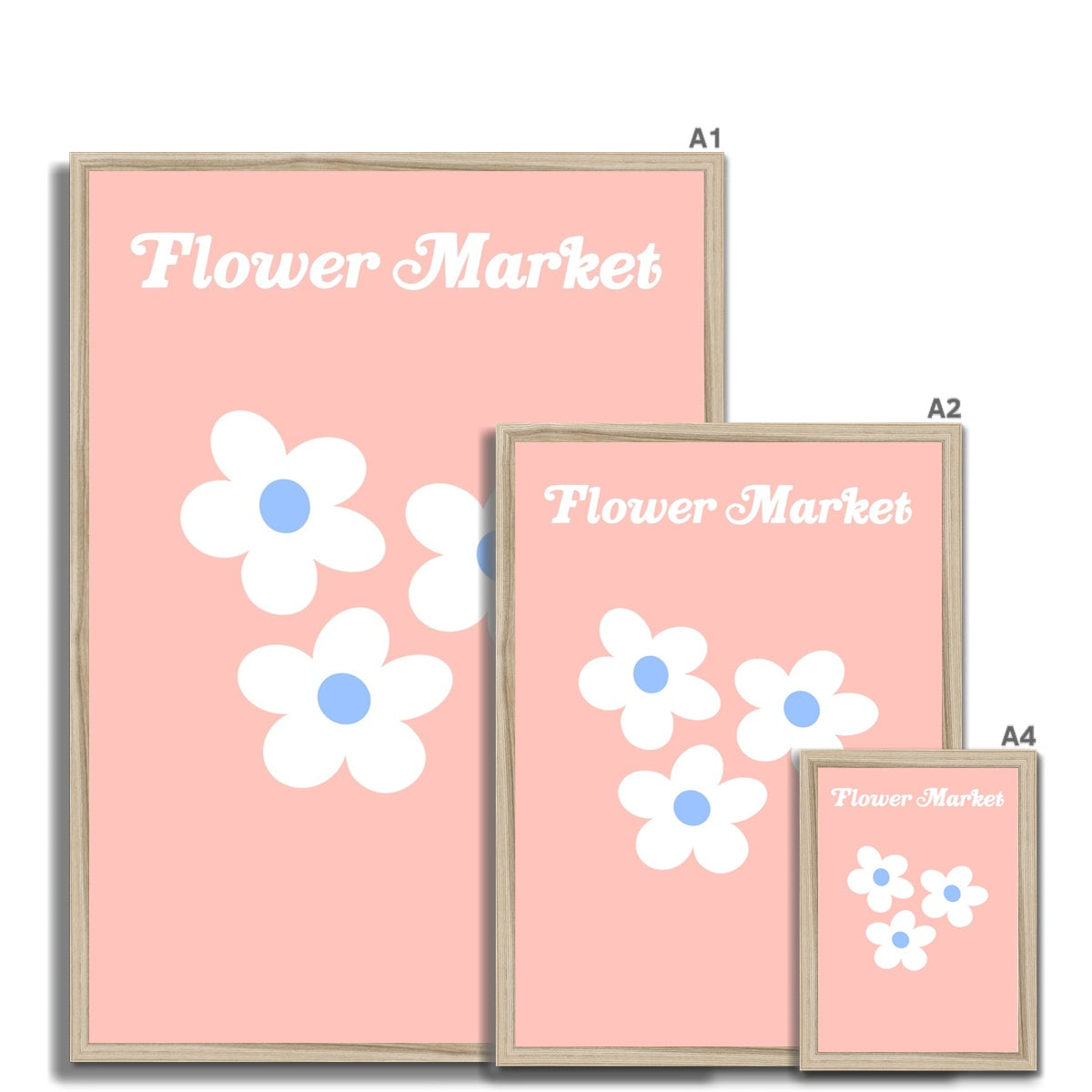 © les muses / Our Flower Market / Daisy collection features wall art with retro daisy designs under original hand drawn typography. Danish pastel posters full of daisies to brighten up any gallery wall. 