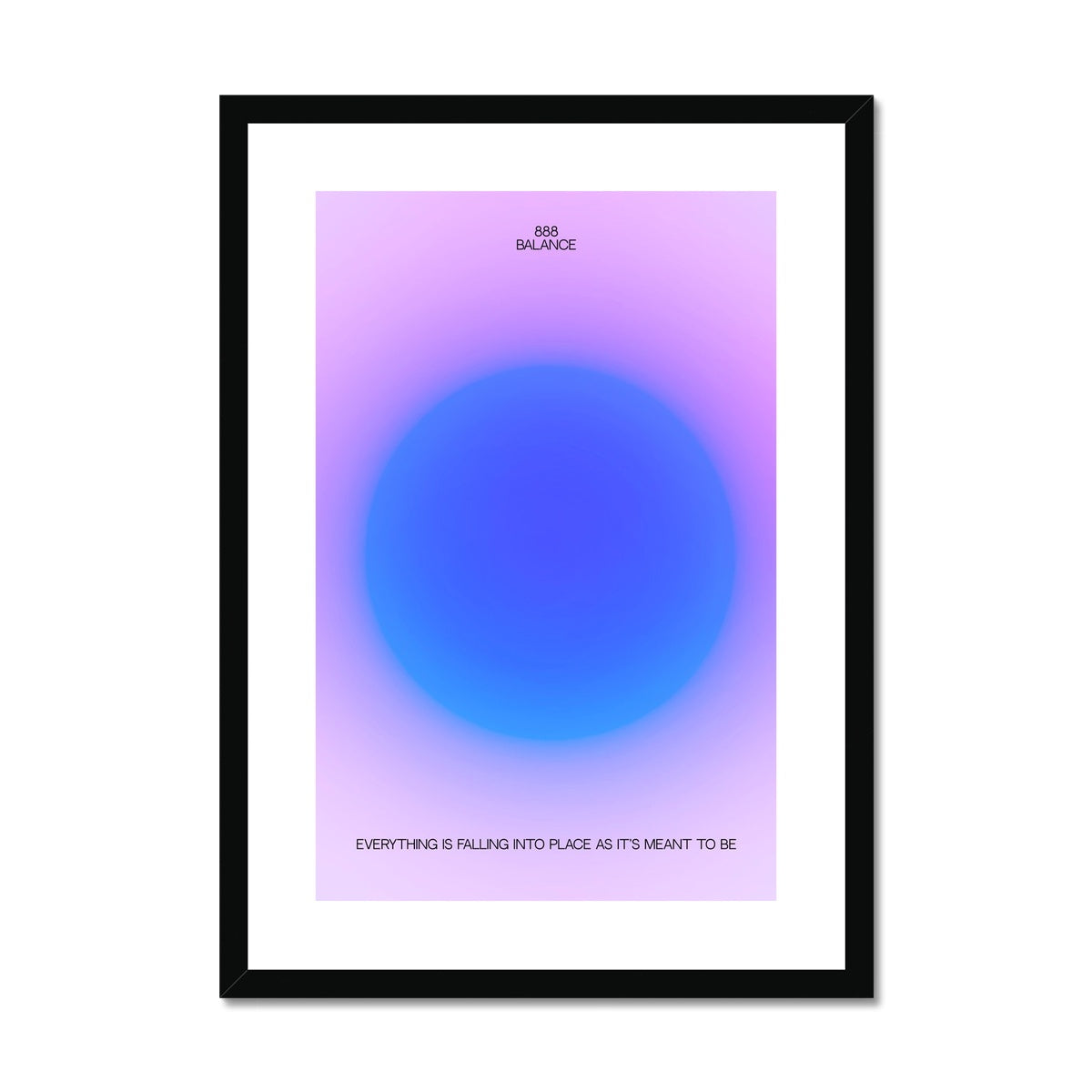 An angel number art print with a gradient aura. Add a touch of angel energy to your walls with a angel number auras. The perfect wall art posters to create a soft and dreamy aesthetic with your apartment or dorm decor. 888 Balance: Everything Is Falling Into Place As It’s Meant To Be.