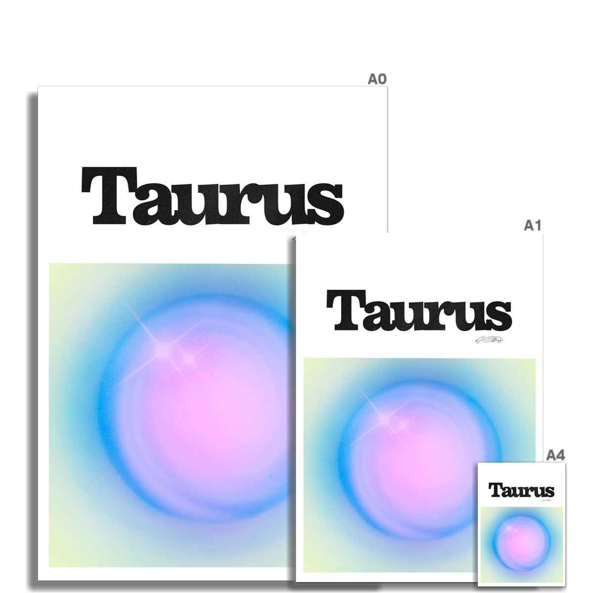 Our Taurus Aura art print is the perfect wall art to show off your star sign. Find a zodiac gradient print or poster in our astrology collection.