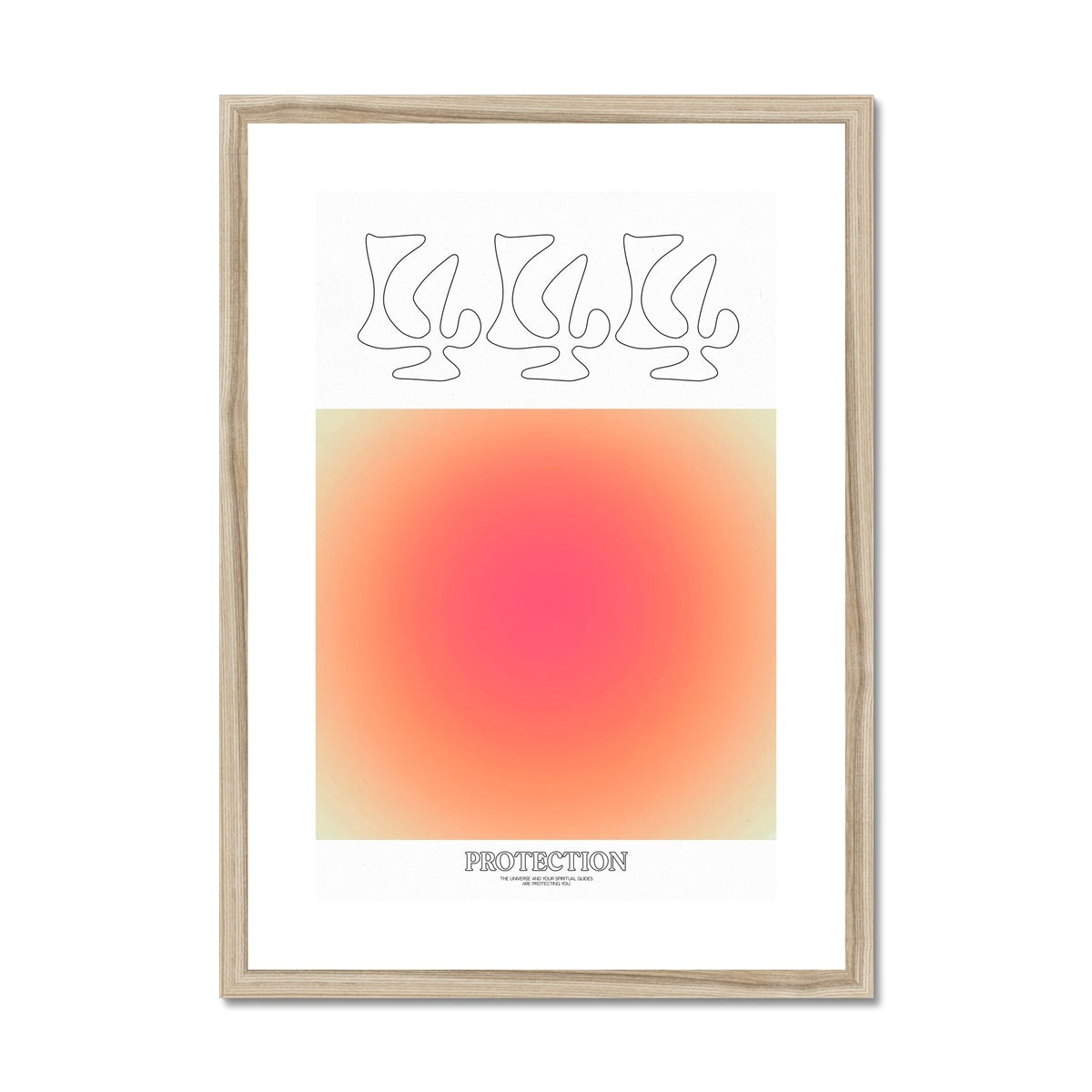 An angel number art print with a gradient aura. Add a touch of angel energy to your walls with a angel number auras. The perfect wall art posters to create a soft and dreamy aesthetic with your apartment or dorm decor. 444 Protection: The Universe And Your Spiritual Guides Are Protecting You.