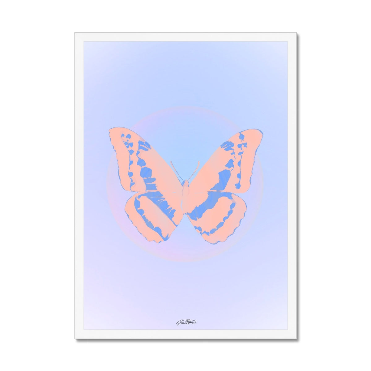 © les muses / Psyches is a collection of butterfly art prints featuring original illustrations of butterflies in an array with aura, gradient and glitter colors. The collection was inspired from the formal greek word psyche, thought to be the soul of the dead, and is comprised of over a hundred dreamy danish pastel butterfly posters, with silver and gold foil options. 