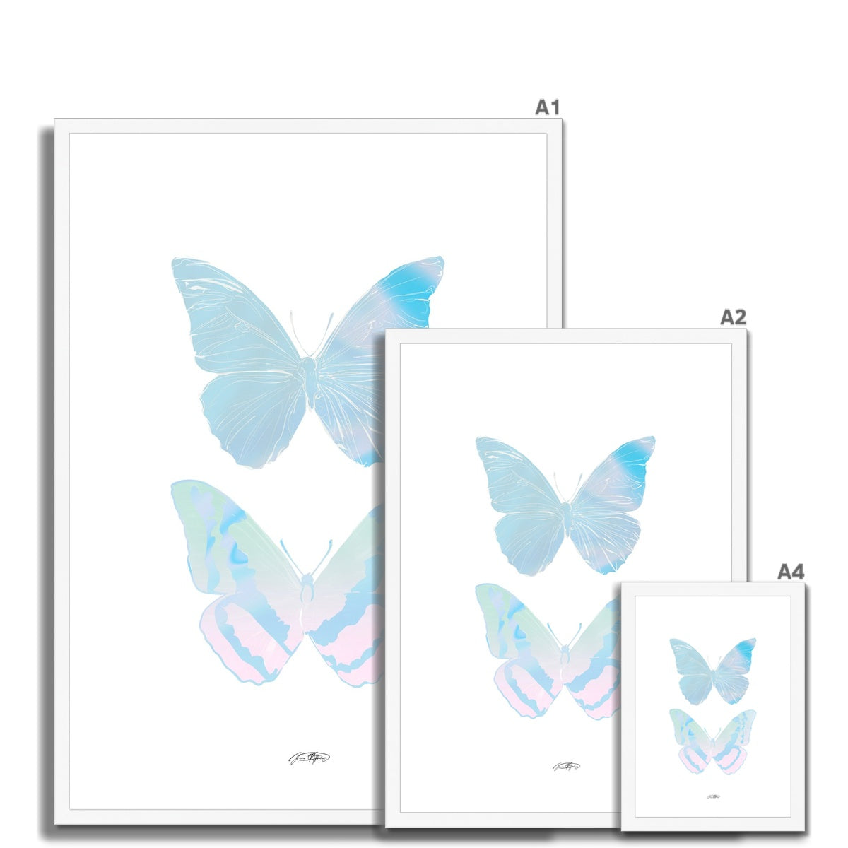 © les muses / Twin Butterflies is a collection of butterfly art prints featuring illustrations of two
butterflies in aura, gradient and glitter color options with silver and gold foil options.
Dreamy danish pastel butterfly posters perfect for dorm and apartment decor.