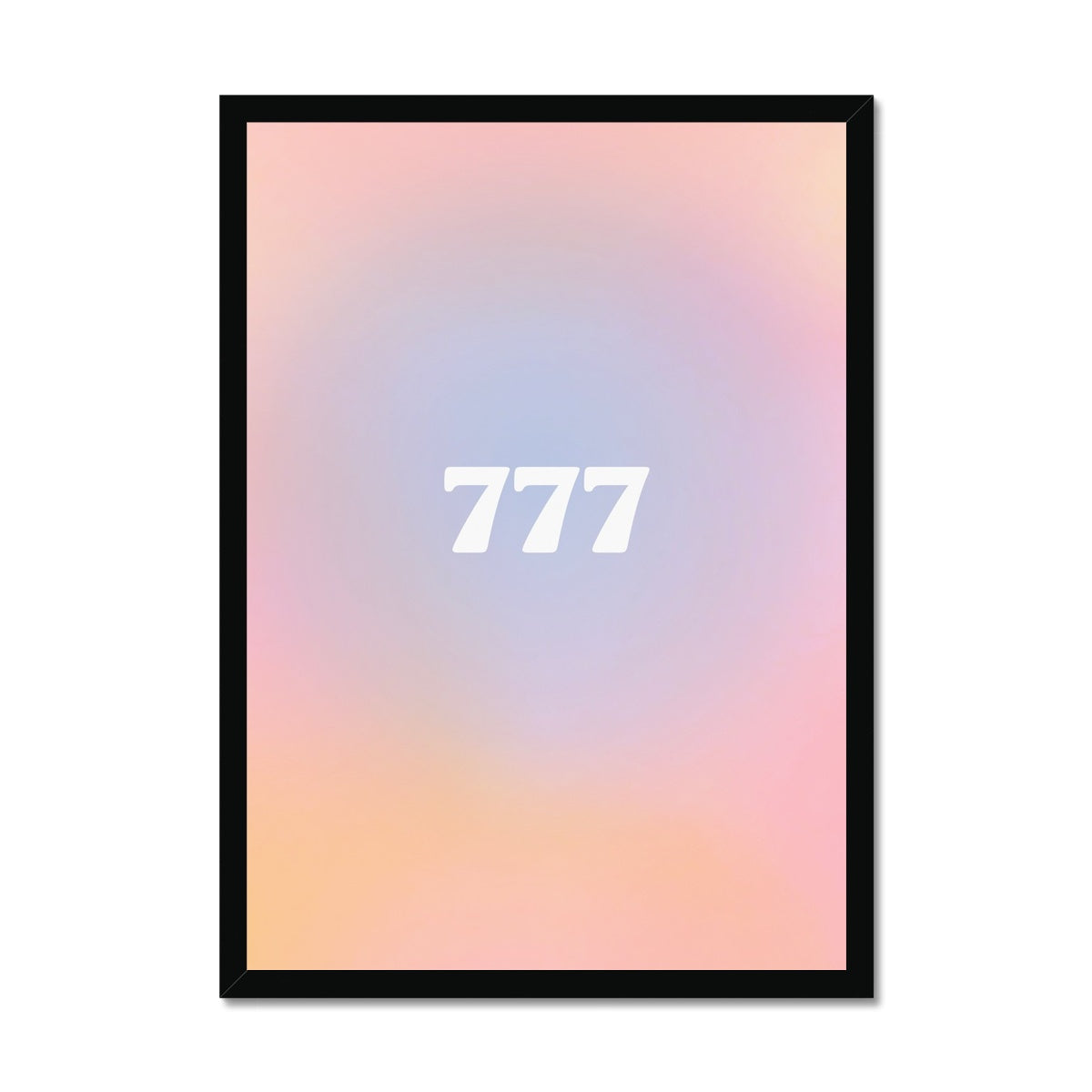 An angel number art print with a gradient aura. Add a touch of angel energy to your walls with a angel number auras. The perfect wall art posters to create a soft and dreamy aesthetic with your apartment or dorm decor. 777 Luck: Wonderful Things Are About To Happen