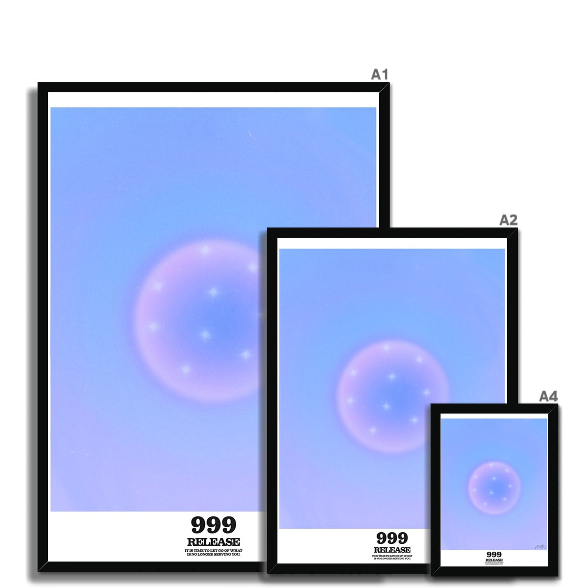 An angel number art print with a gradient aura. Add a touch of angel energy to your walls with a angel number auras. The perfect wall art posters to create a soft and dreamy aesthetic with your apartment or dorm decor. 999 Release: It’s Time To Let Go Of What’s No Longer Serving You.