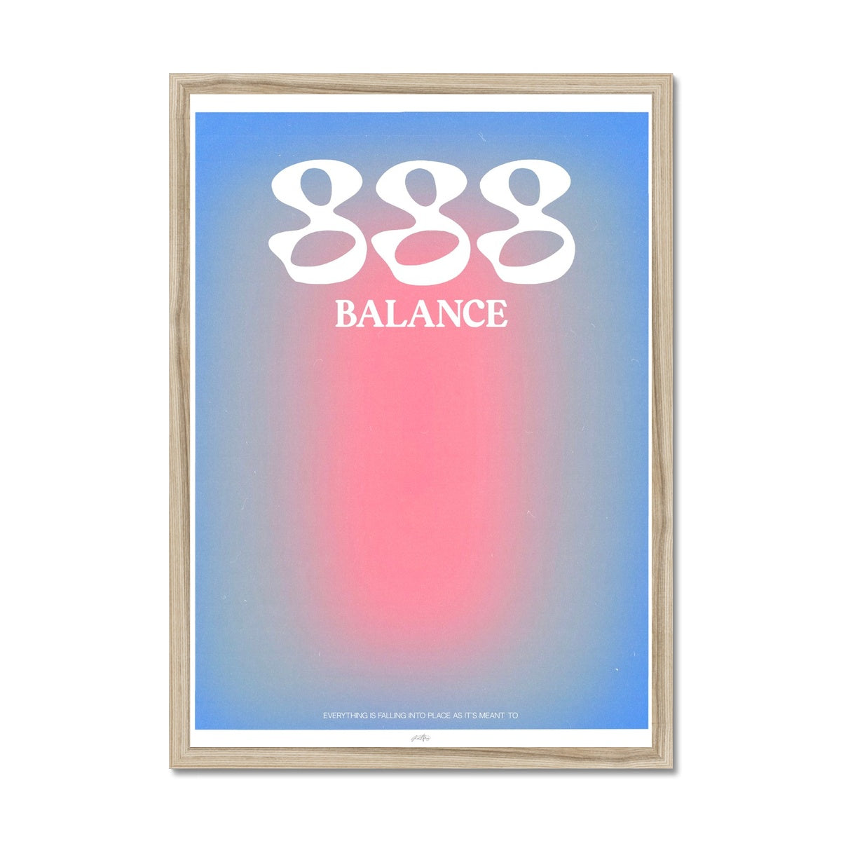 An angel number art print with a gradient aura. Add a touch of angel energy to your walls with a angel number auras. The perfect wall art posters to create a soft and dreamy aesthetic with your apartment or dorm decor. 888 Balance: Everything Is Falling Into Place As It’s Meant To Be.