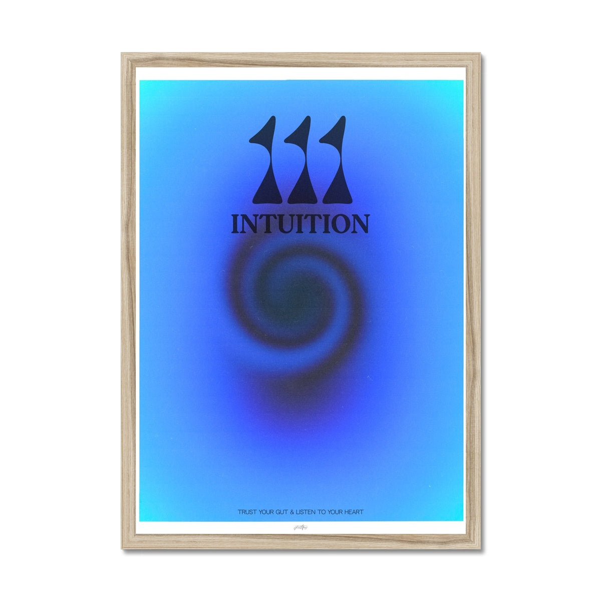 An angel number art print with a gradient aura. Add a touch of angel energy to your walls with a angel number auras. The perfect wall art posters to create a soft and dreamy aesthetic with your apartment or dorm decor. 111 Intuition: Trust Your Gut & Listen To Your Heart