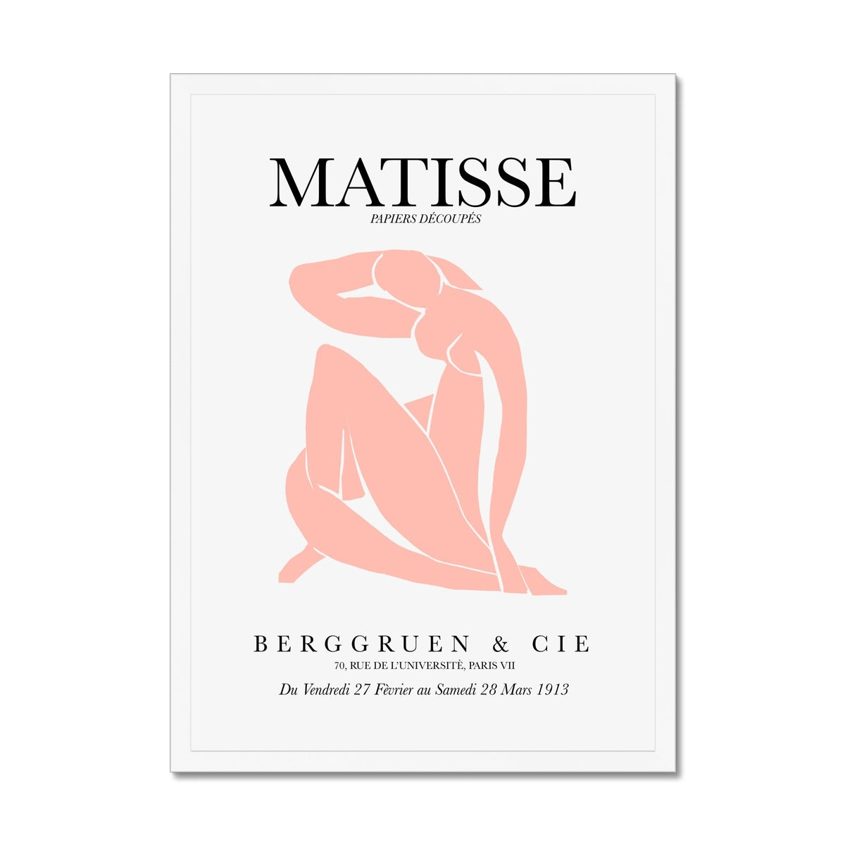 © les muses / Matisse wall art prints featuring nude figure cut outs or "Papiers Découpés" in a danish pastel style. Matisse exhibition posters with paper cut-outs. Berggruen & Cie museum prints for your gallery wall.