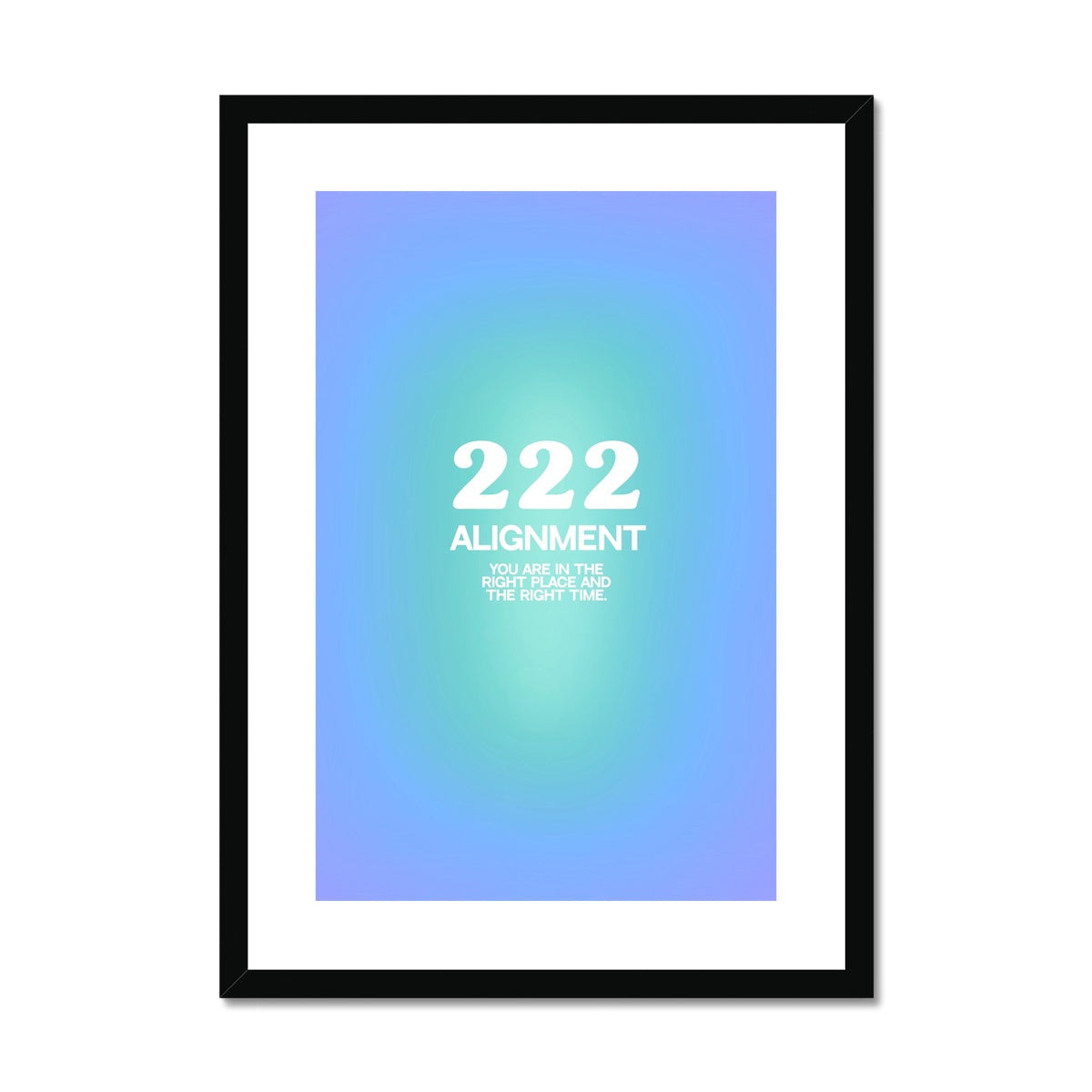 An angel number art print with a gradient aura. Add a touch of angel energy to your walls with a angel number auras. The perfect wall art posters to create a soft and dreamy aesthetic with your apartment or dorm decor. 222 Alignment: You Are In The Right Place And The Right Time.