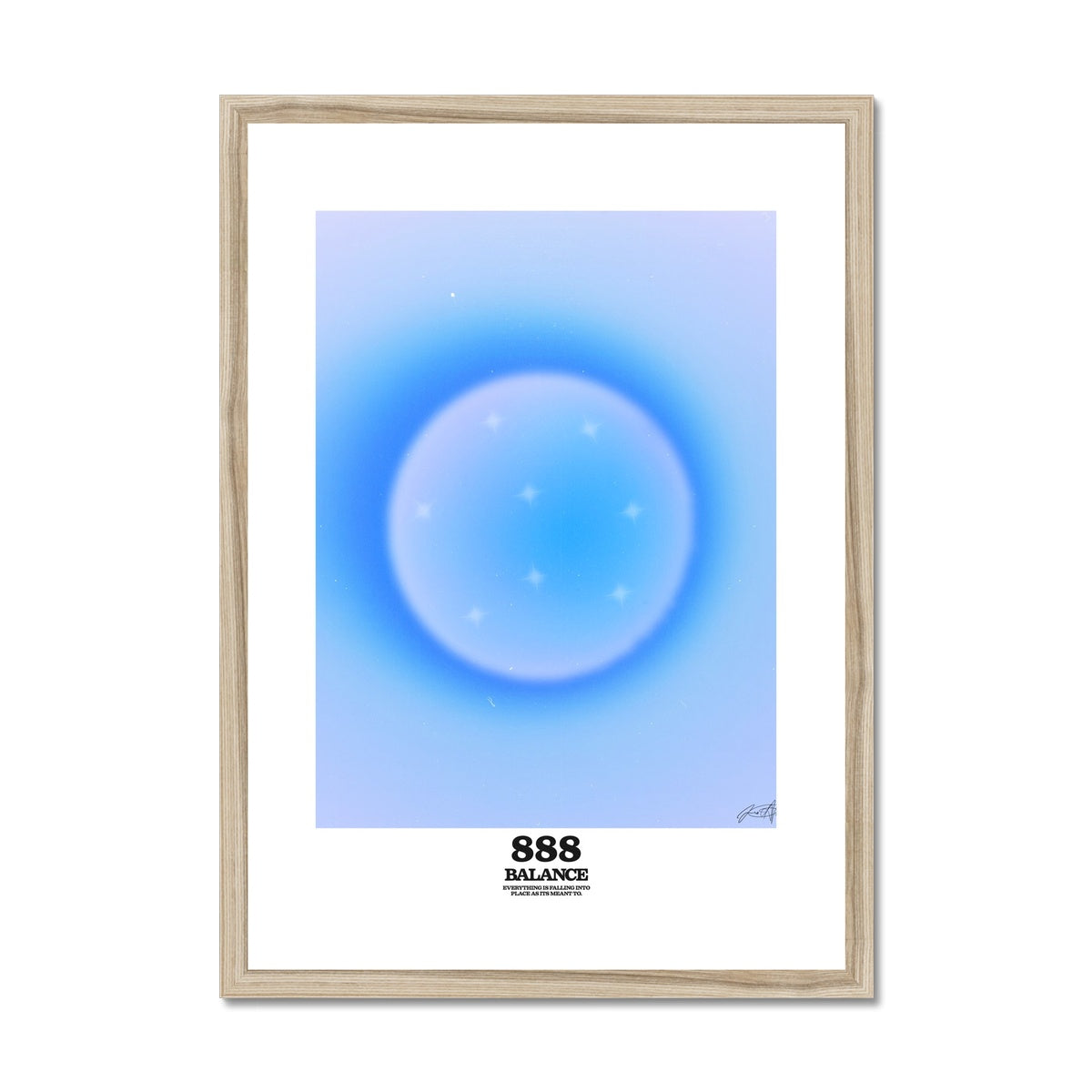 An angel number art print with a gradient aura. Add a touch of angel energy to your walls with a angel number auras. The perfect wall art posters to create a soft and dreamy aesthetic with your apartment or dorm decor. 888 Balance: Everything Is Falling Into Place As It’s Meant To Be.