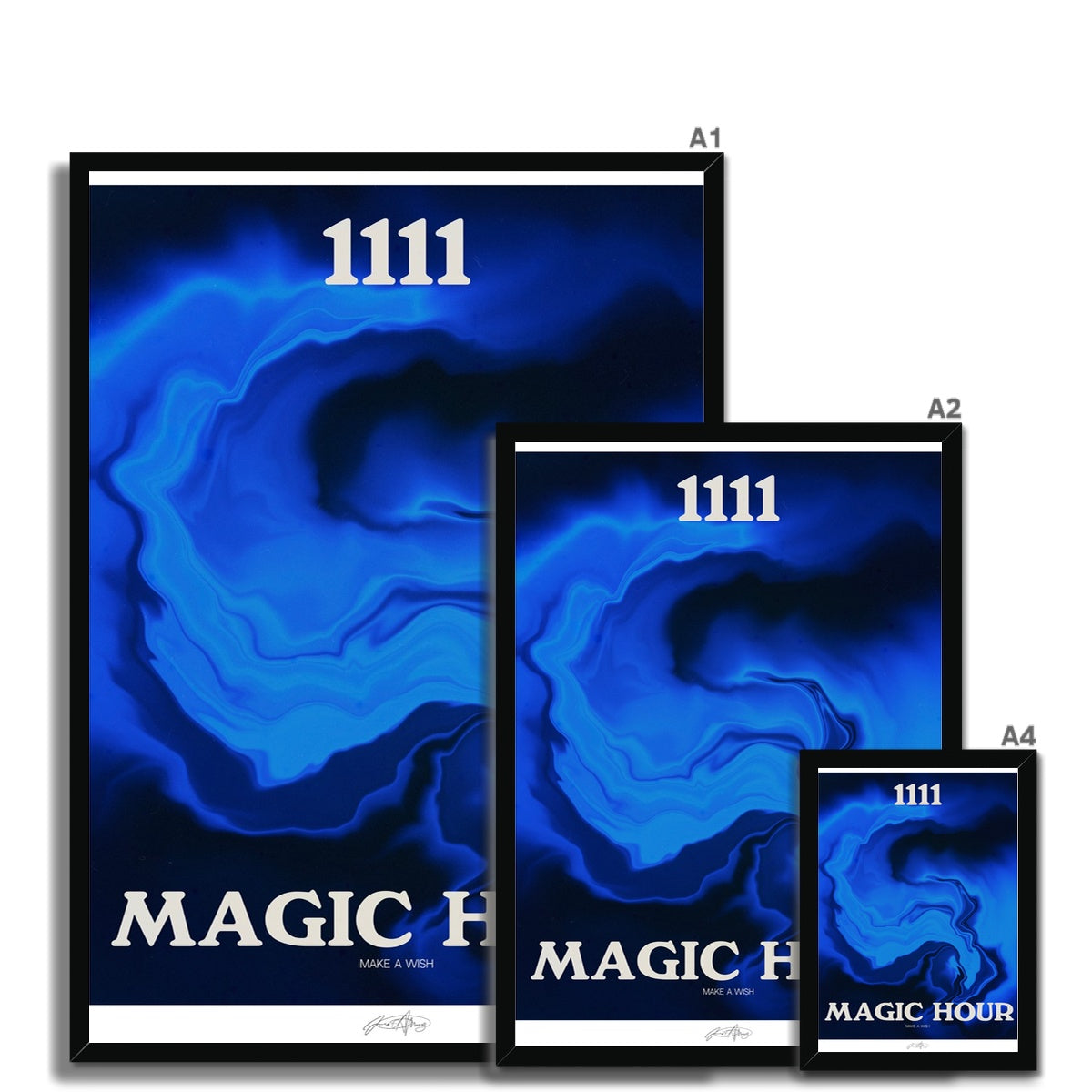 An angel number art print with a gradient aura. Add a touch of angel energy to your walls with a angel number auras. The perfect wall art posters to create a soft and dreamy aesthetic with your apartment or dorm decor. 1111 Magic Hour: Make A Wish.