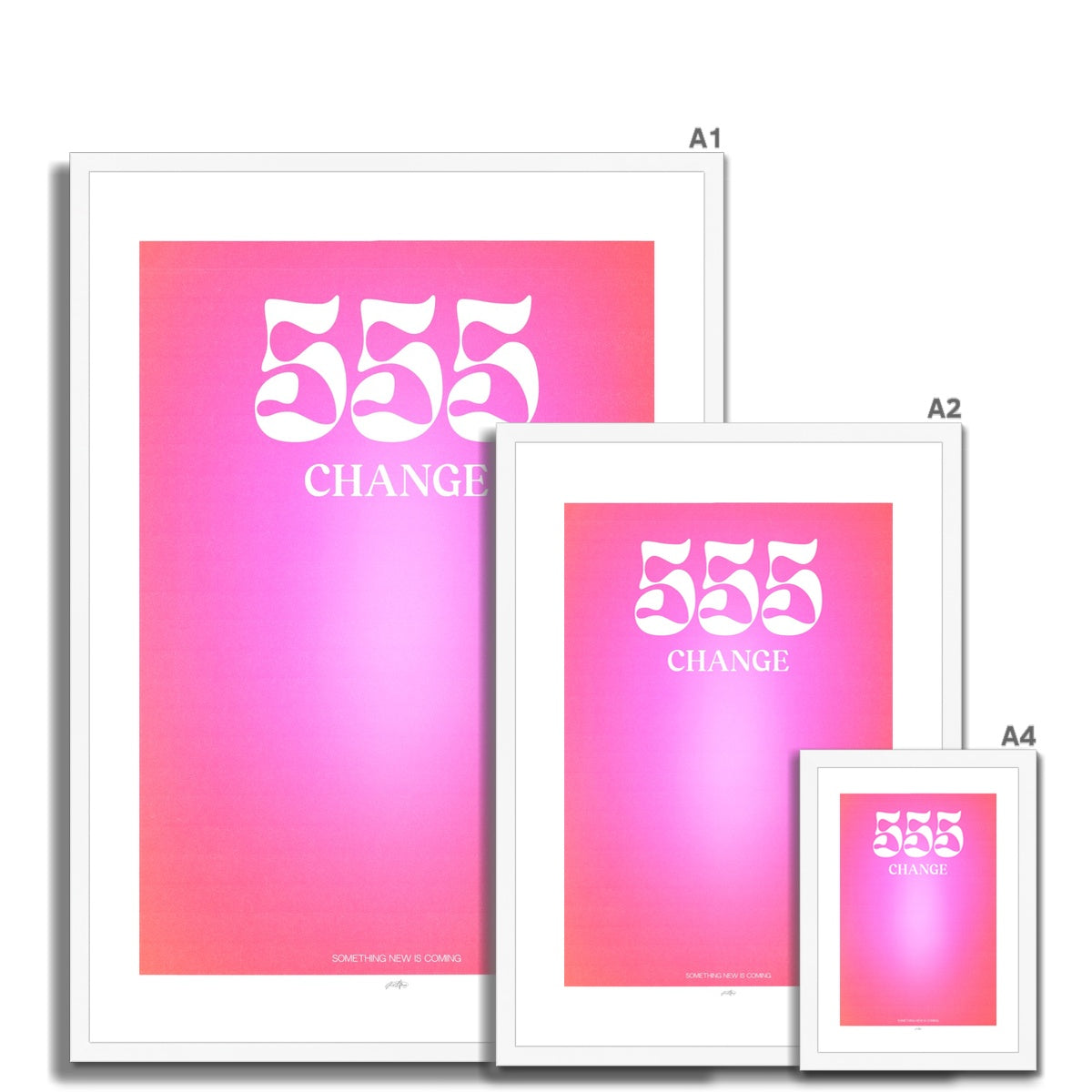 An angel number art print with a gradient aura. Add a touch of angel energy to your walls with a angel number auras. The perfect wall art posters to create a soft and dreamy aesthetic with your apartment or dorm decor. 555 Change: Something New Is Coming.